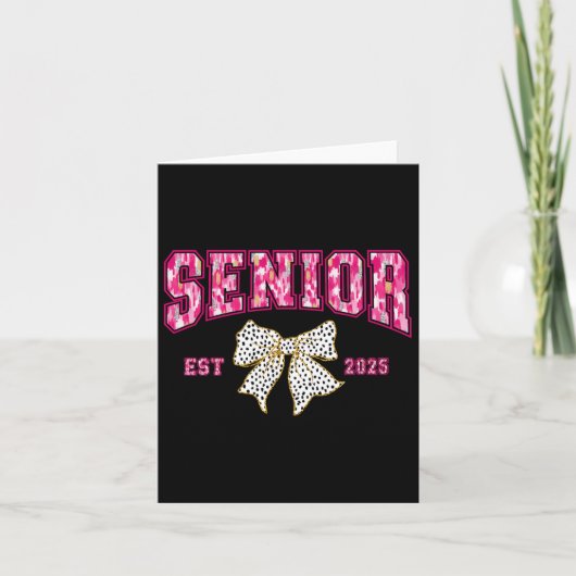 Roze Brushstroke Afstuderen Senior 2025 Coquette B Kaart (Voorkant)