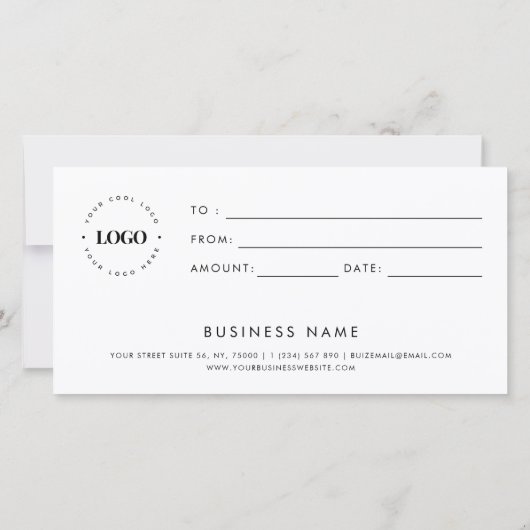 Roze Brushstroke Business Logo Cadeaubon (Achterkant)