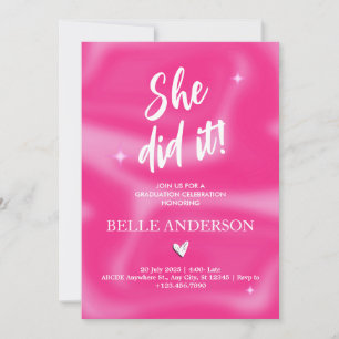 Roze Brushstrokes y2k retro Afstuderen Kaart