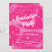 Roze Brushstrokes y2k retro afstuderen Kaart (Voorkant / Achterkant)