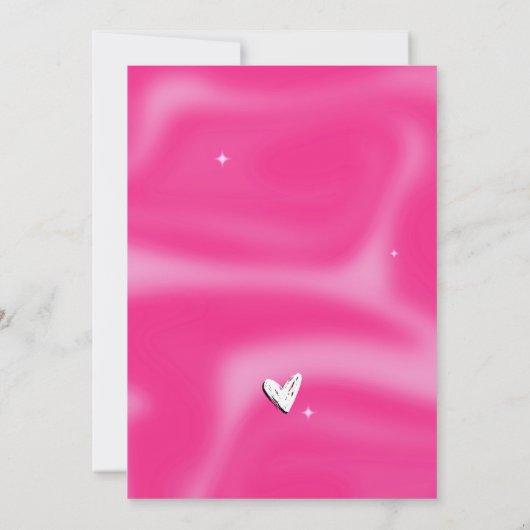 Roze Brushstrokes y2k retro Afstuderen vrijgezel Kaart (Achterkant)