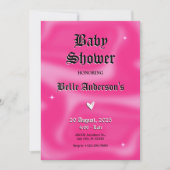 Roze Brushstrokes y2k retro Baby shower Kaart (Voorkant)