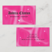 Roze Brushstrokes y2k retro Visitekaartje (Voorkant / Achterkant)