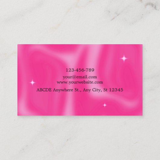 Roze Brushstrokes y2k retro Visitekaartje (Achterkant)