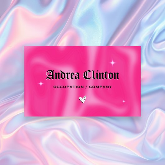 Roze Brushstrokes y2k retro Visitekaartje