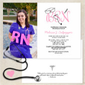 Roze BSN Verpleegster foto afstuderen pinning part Kaart