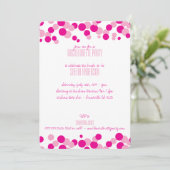 Roze Bubbel Afscheid Van De Meisjesavond Uitnodigi Kaart (Staand voorkant)