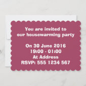 Roze bubbel omhullen uitnodiging voor het opwarmen (Achterkant)