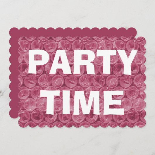 Roze bubbel omhullen uitnodiging voor het opwarmen (Voorkant / Achterkant)