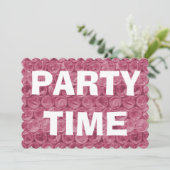 Roze bubbel omhullen uitnodiging voor het opwarmen (Staand voorkant)