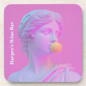 Roze Bubbel Pistool Pop Venus Bier Onderzetter (Voorkant)