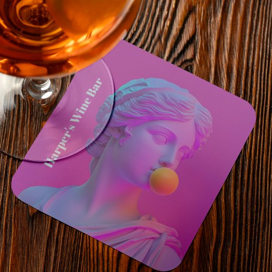 Roze Bubbel Pistool Pop Venus Bier Onderzetter