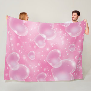 Roze bubbelhoorns als je een meisje van 90 bent fleece deken