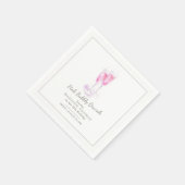 Roze bubbelige brunch champagne bubbels evenement servet (Hoek)