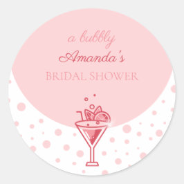 Roze bubbelpret: Elegante bruiloft feestelijk show Ronde Sticker