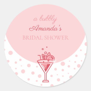 Roze bubbelpret: Elegante bruiloft feestelijk show Ronde Sticker