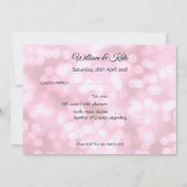 Roze bubbels aangepaste dubbelzijdige bruiloft RSV Kaart (Achterkant)