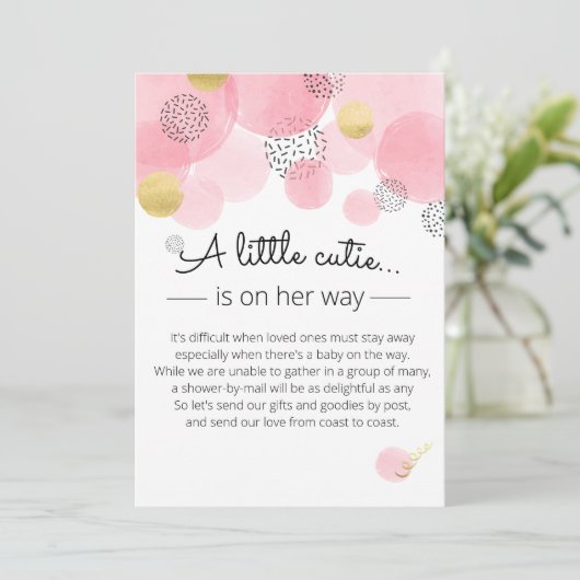 Roze bubbels - Baby shower Uitnodiging (Staand voorkant)