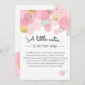 Roze bubbels - Baby shower Uitnodiging (Voorkant / Achterkant)