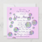 Roze Bubbels Carrousel Pony Meisjes Verjaardagsfee Kaart (Achterkant)