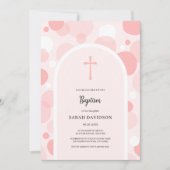 Roze bubbels en boogmeisje doop doop doop kaart (Voorkant)