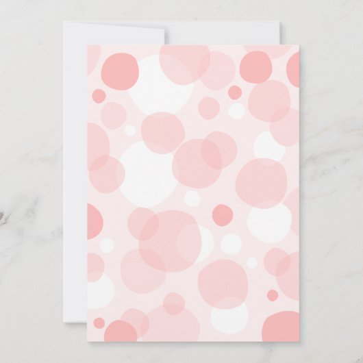 Roze bubbels en boogmeisje doop doop doop kaart (Achterkant)