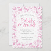 Roze bubbels en brunch party kaart (Voorkant)