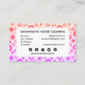 Roze Bubbels Minimale Huis Reiniging Janitorial QR Visitekaartje (Achterkant)