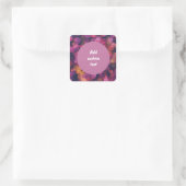 roze bubbels modern trendy vierkante sticker (Tas)