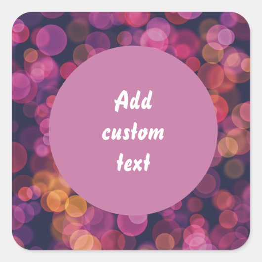 roze bubbels modern trendy vierkante sticker (Voorkant)