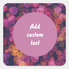 roze bubbels moderne trendy vierkante sticker