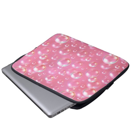 Roze Bubbels Patroon Laptop Sleeve (Voorkant onderkant)