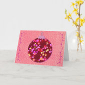 Roze Bubbels stijl Ornament Art Holiday Kaart (Gele Bloem)