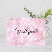 Roze bubbels Wil je mijn bruidsmeisje kaart (Staand voorkant)