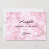 Roze bubbels Wil je mijn bruidsmeisje kaart (Achterkant)