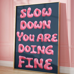 Roze Bubbeltypografie Muur Kunst   Motiverend Poster