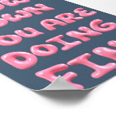 Roze Bubbeltypografie Muur Kunst | Motiverend Poster (Hoek)