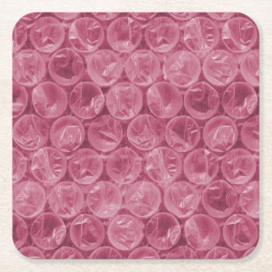 Roze bubbelverpakkingspatroon kartonnen onderzetters