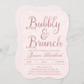 Roze Bubble en Brunch Bruids Douche Uitnodigingen (Voorkant / Achterkant)