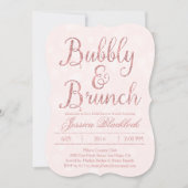 Roze Bubble en Brunch Bruids Douche Uitnodigingen (Voorkant)