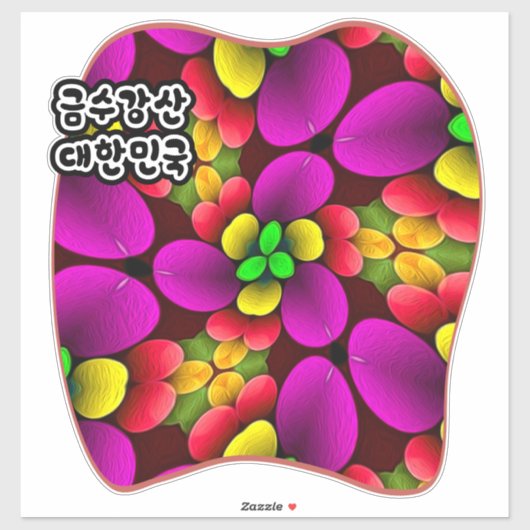 Roze Bubble Flowers Custom-Cut Vinyl Sticker (Vel)