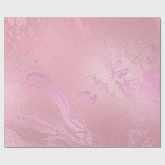 Roze Bubble Gum Blush Gesmolten Marmeren Glas Abst Cadeaupapier (Vlak)