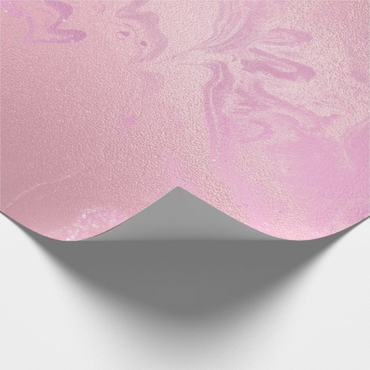 Roze Bubble Gum Blush Gesmolten Marmeren Glas Abst Cadeaupapier (Hoek)