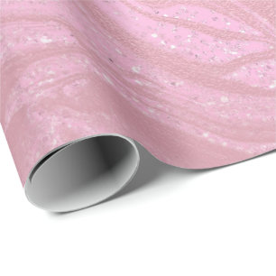 Roze Bubble Gum Blush Gesmolten Marmeren Glas Abst Cadeaupapier