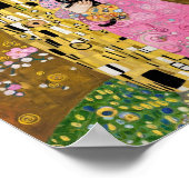 Roze Bubble Gum Dame met Gustav Klimt Kat Kunst Poster (Hoek)