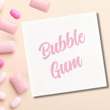 Roze Bubble Gum Eenvoudige Typografie Verjaardagsf