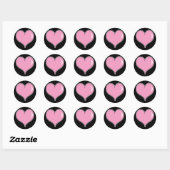 Roze Bubble Gum Hart Ronde Sticker (Vel)