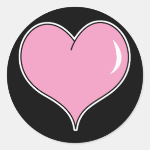 Roze Bubble Gum Hart Ronde Sticker