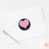 Roze Bubble Gum Hart Ronde Sticker (Envelop)