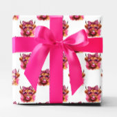 Roze Bubble Gum Highland Koe Multi Inpakpapier Vel